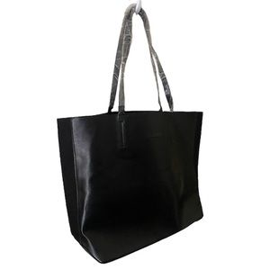 Black Leather & Suede Tote